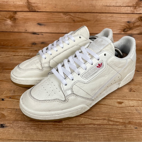 ADIDAS Originals Continental 80 Trainers Sz UK 9 Men Beige Leather Lace Up Shoes - Picture 5 of 13